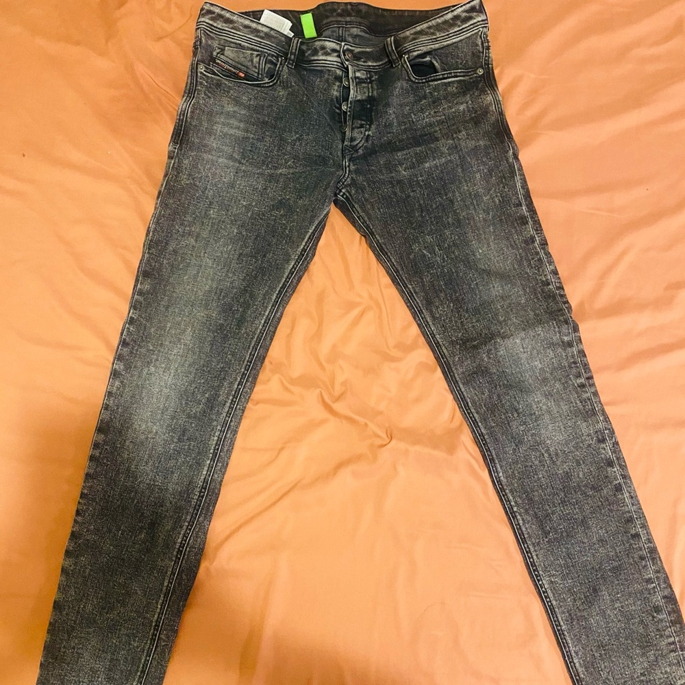 Diesel Men's Washed Black Skinny Jeans